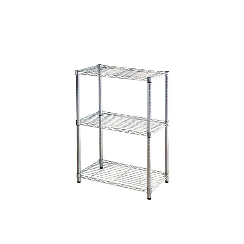 Eurowale Rayonnage métallique KIT CLOSET Série Stylo - 3 étagères - Chromé - 90 x 35 x 60 cm