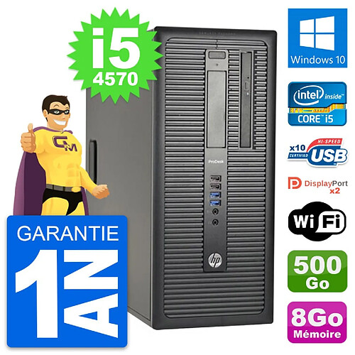 PC Tour HP ProDesk 600 G1 Intel i5-4570 RAM 8Go Disque Dur 500Go Windows 10 Wifi · Occasion