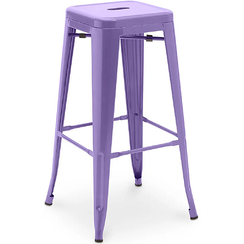 ICONIK INTERIOR Tabouret de bar - Design industriel - 76cm - Nouvelle édition- Stylix Violet pastel