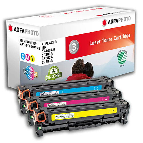 AgfaPhoto APTHPCF440AME Cartouche de toner Cyan, Magenta, Jaune 3 pièce(s)