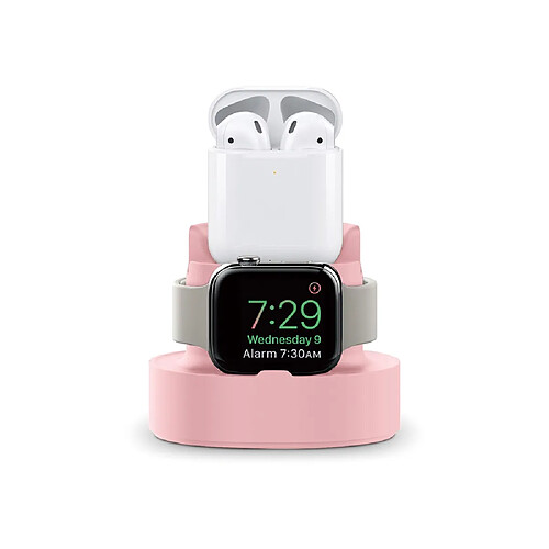 Eko Socle de Charge pour Apple Watch et AirPods / Smartphone 2 en 1 Durable en TPU Rose