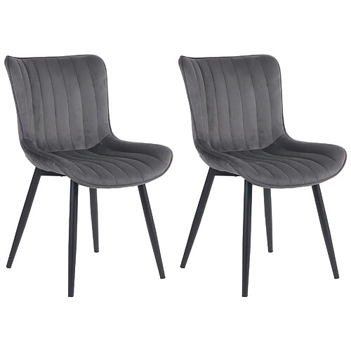 Non Lot de 2 chaises Largo en velours