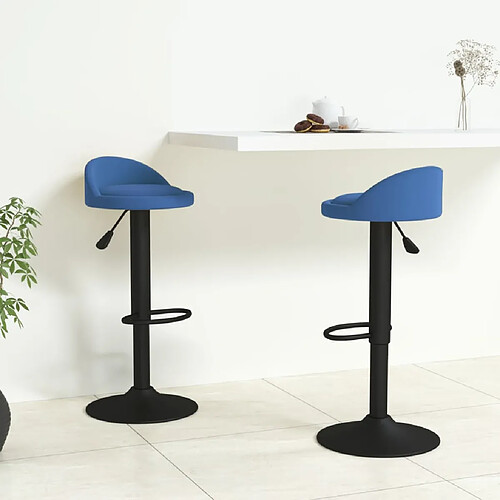 vidaXL Tabourets de bar lot de 2 bleu velours