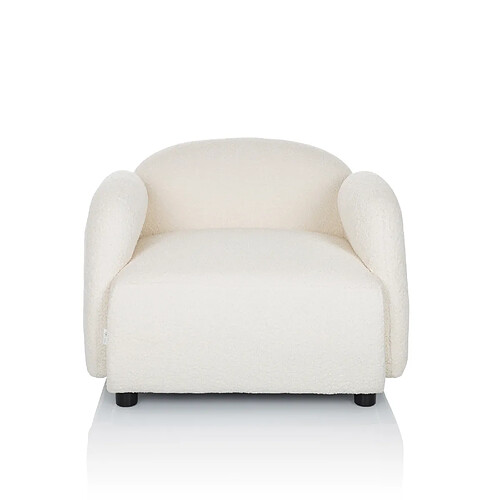 hjh LIVING Fauteuil lounge / relax VERDUNA Tissu bouclé blanc hjh OFFICE