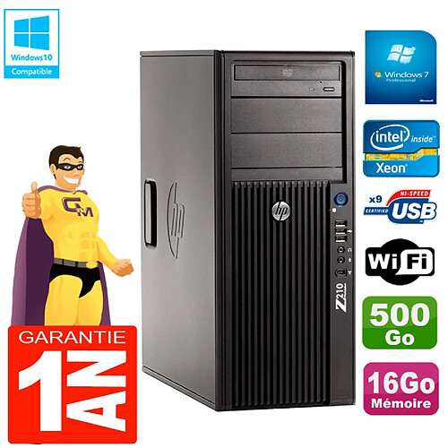 PC HP WorkStation Z210 Tour Xeon E3-1240 RAM 16Go 500Go Graveur DVD Wifi W7 · Occasion