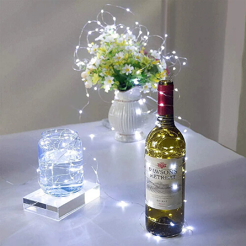 BESTA Mini Guirlandes Lumineuses à Piles (Fourni), IP65 Étanche, Blanc Froid, Fil Argenté 2M 20 LED, Mini Guirlandes LED, Décoration Interieur Table Noël Mariage Soirée Sapin Noël 8pcs