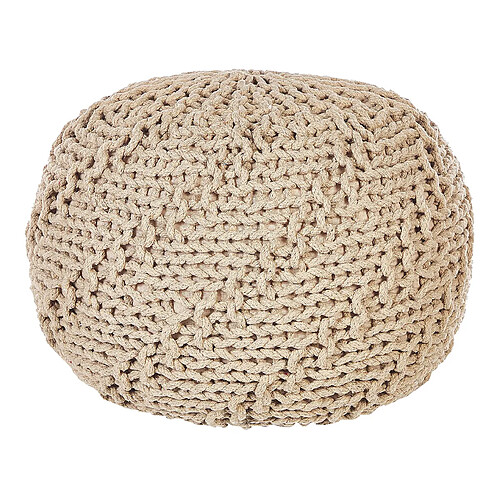 Beliani Pouf en coton beige 50 x 35 cm PRIENE