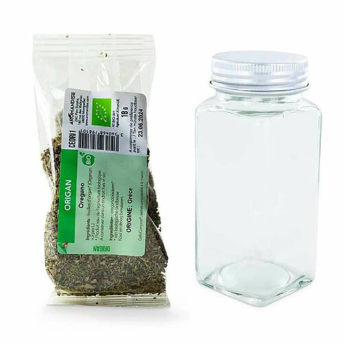 Aromandise Flacon à épices poudreur + origan bio 18 g