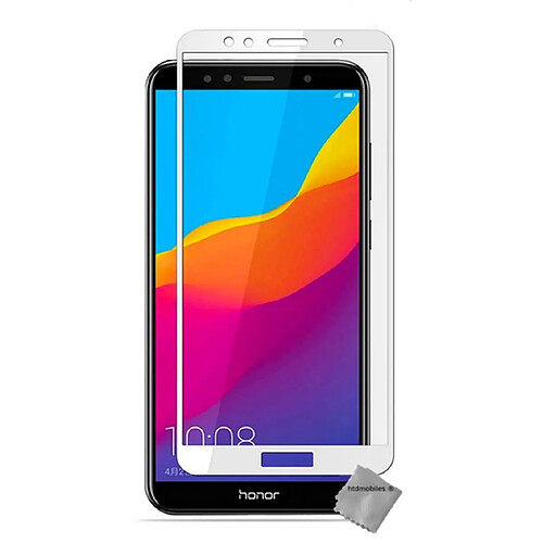 Htdmobiles Film de protection vitre verre trempe incurve integral pour Huawei Y6 (2018) - BLANC