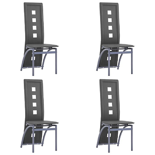 vidaXL Chaises à manger lot de 4 gris similicuir