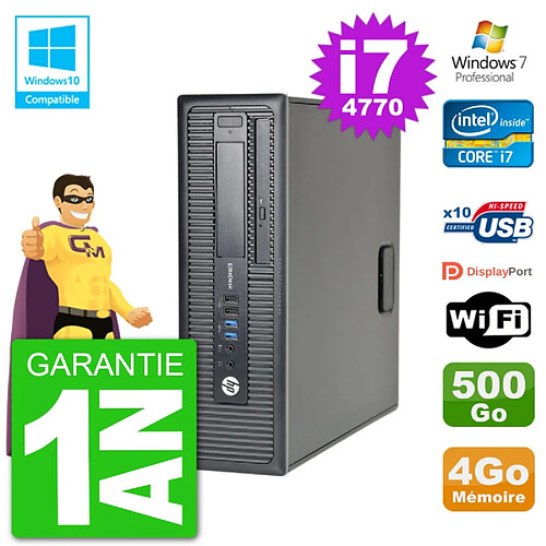 PC HP EliteDesk 800 G1 SFF i7-4770 RAM 4Go Disque 500Go Graveur DVD Wifi W7 · Occasion