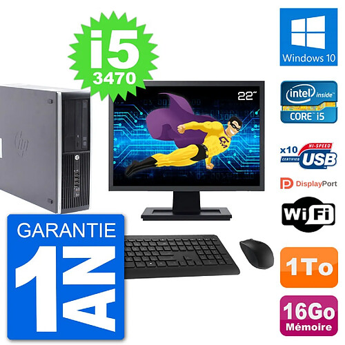 PC HP Compaq Pro 6300 SFF Ecran 22" i5-3470 RAM 16Go Disque 1To Windows 10 Wifi · Occasion