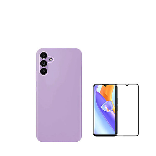 Kit de film en verre trempé de la couverture de 5D + couvercle de silicone liquide Phonecare pour Samsung Galaxy A05s - Violet