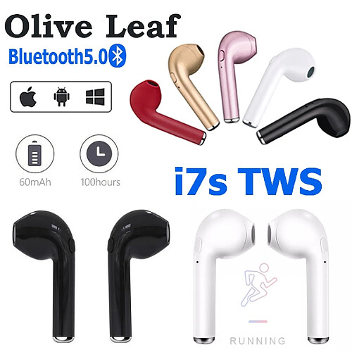 GUPBOO i7s TWS Écouteurs Sans Fil Bluetooth Casque Mini Écouteurs In-Ear Sport Écouteurs Musique Écouteurs Convient à Tous Les Smartphones