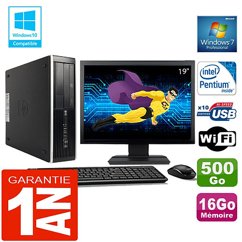 PC HP Compaq 8300 SFF Intel G850 Ram 16Go Disque 500 Go Wifi W7 Ecran 19" · Occasion