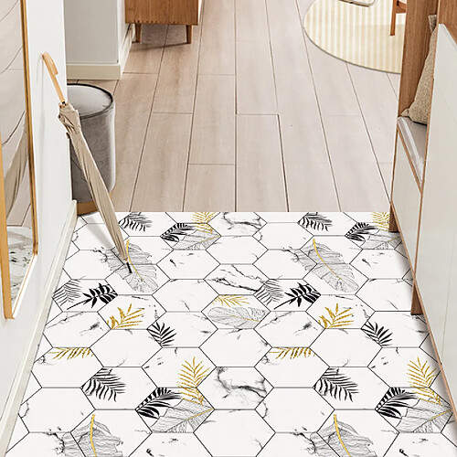 LUUCOZK Tapis de porte avant antidérapant pour entrée intérieure – Motif 7 vertical-120x120cm