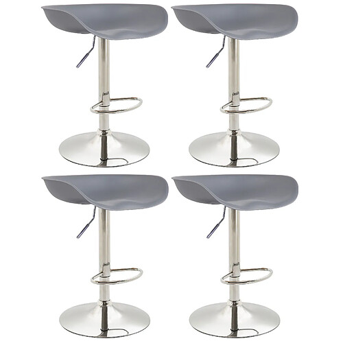 Non Lot de 4 tabourets de bar Anaheim plastique chromé