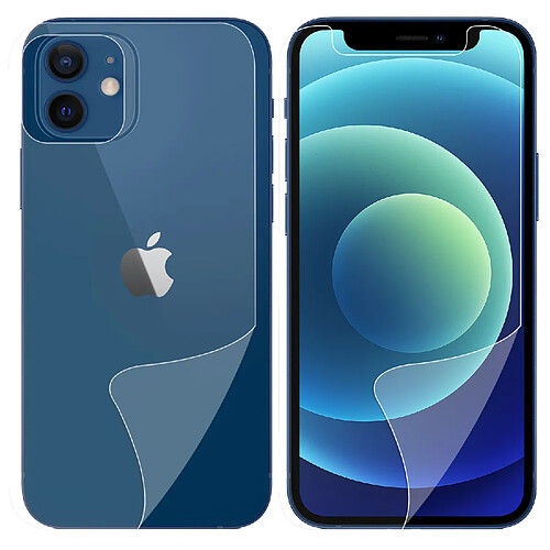 Film ecran avant et arrière de protection en hydrogel souple pour iPhone 12 Mini 5.4" - VISIODIRECT -