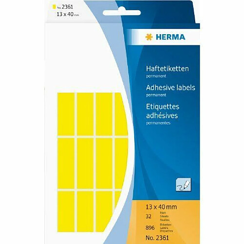 Herma 2361 Étiquettes universelles 13 x 40 mm 896 pièces Jaune