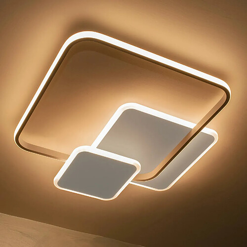 Plafonnier géométrique plafond moderne à LEDs lumière 48 W 3 carrés lumineux applique murale salle de bains cuisine bureau 230V 3000K