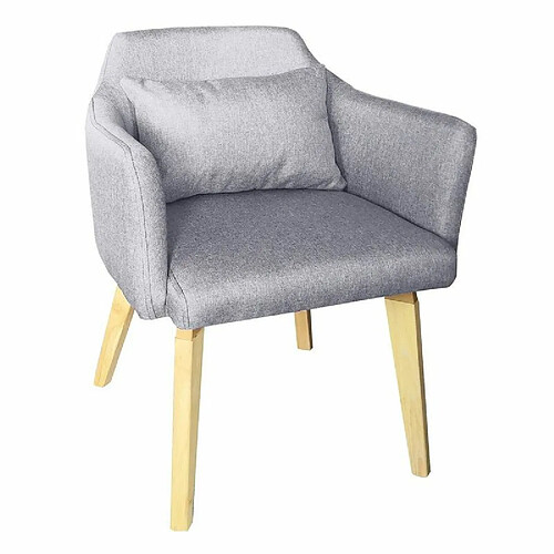 Paris Prix Fauteuil Scandinave en Tissu Nari 70cm Gris Clair