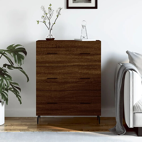 vidaXL Buffet chêne marron 69,5x34x90 cm bois d'ingénierie