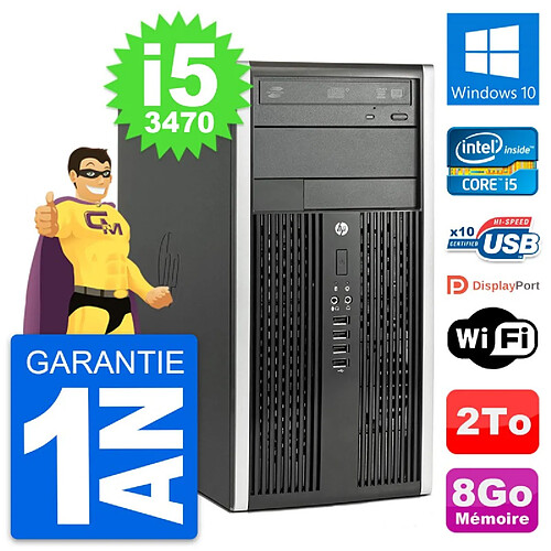 PC Tour HP Compaq Pro 6300 CMT Intel i5-3470 RAM 8Go Disque 2To Windows 10 Wifi · Occasion