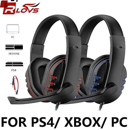 GUPBOO Casque de jeu RLOVS casque de jeu filaire 3.5mm avec micro et contrôle du Volume casque de jeu casque pour Xbox PS4 PC