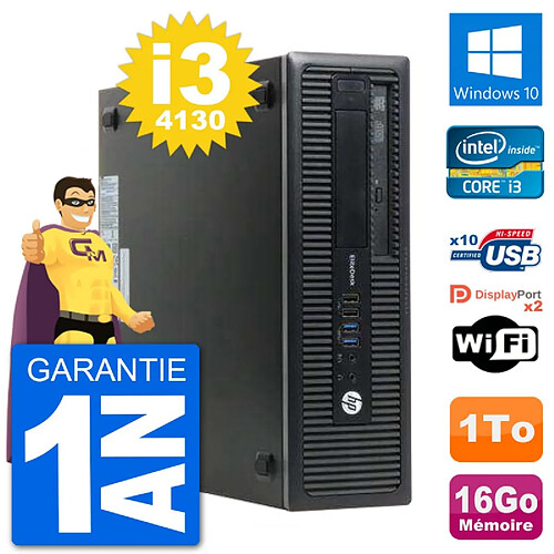 PC HP EliteDesk 800 G1 Core i3-4130 RAM 16Go Disque Dur 1To Windows 10 Wifi · Occasion