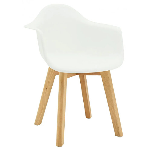 Aubry Gaspard Fauteuil enfant en polypropylène et bois blanc.