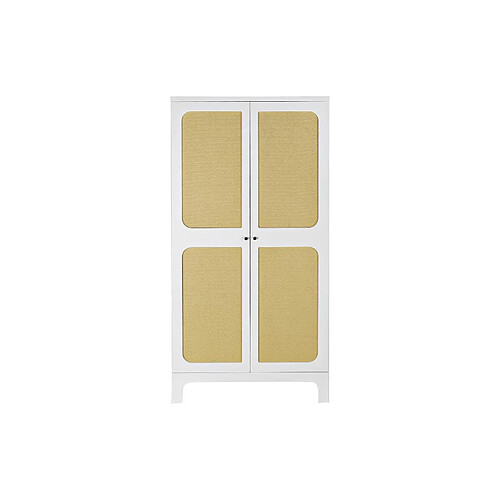 Pegane Armoire en bois sapin blanc avec 2 portes et 2 étagères - Largeur 80 x Hauteur 160 x Profondeur 40 cm