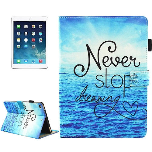 Wewoo Coque pour iPad mini 4 / mini 3 / mini 2 / mini universel jamais arrêter de rêver modèle horizontal étui de protection en cuir flip avec titulaire et fentes cartes de sommeil