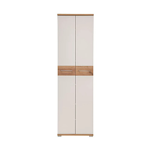 Mes Armoire 2 portes 59x40x199 cm blanc et chêne - TEDDY