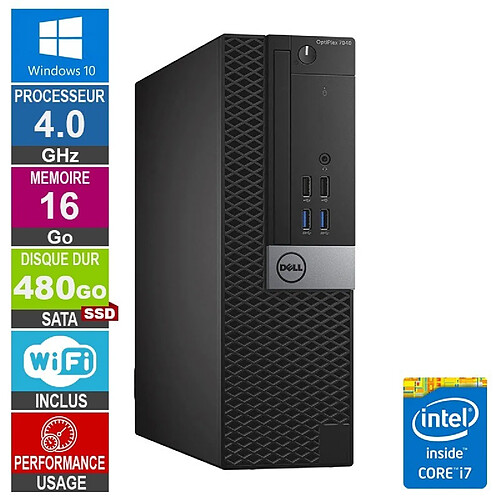 Dell Optiplex 7040 SFF i7-6700 4GHz 16Go/480Go SSD Wifi W10 · Reconditionné