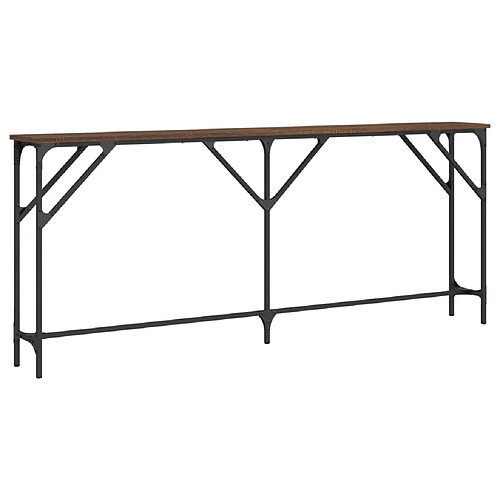 Maison Chic Table console | Meuble d'entrée | Table d'appoint chêne marron 180x23x75 cm bois d'ingénierie -GKD93153