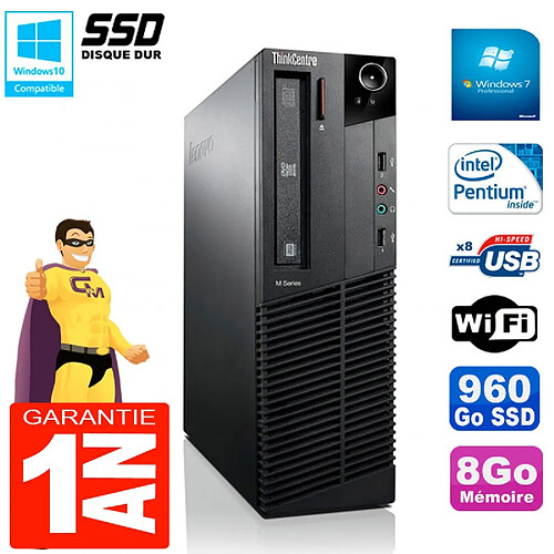 PC Lenovo M92p SFF Intel G630 8Go Disque 960Go SSD Graveur DVD Wifi W7 · Occasion