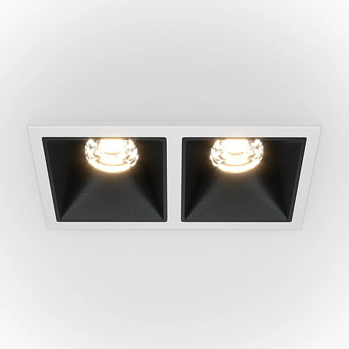 MAYTONI Downlight Encastré Twin Dimmable Blanc, Noir, 1000lm, 4000K