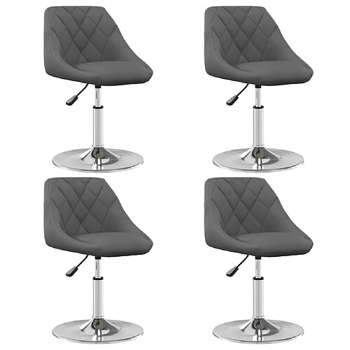 Maison Chic Lot de 4 Chaises pivotantes à manger,Chaises à manger,Chaises de cuisine salon Gris foncé Velours -MN27780