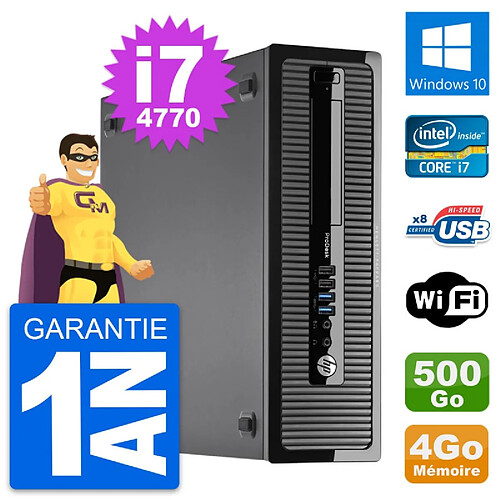 PC HP ProDesk 400 G1 SFF Intel i7-4770 RAM 4Go Disque Dur 500Go Windows 10 Wifi · Occasion