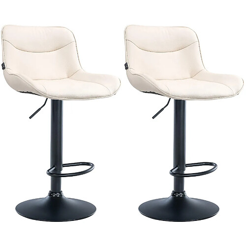 Non Lot de 2 tabourets de bar Vonore simili cuir noir