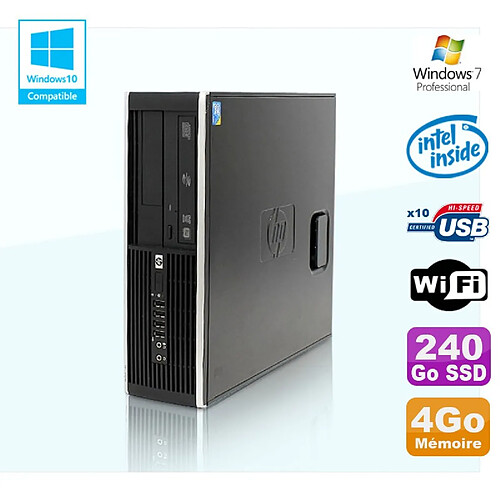 PC HP Compaq Elite 8100 SFF G6950 2,8 GHz 4Go 240Go SSD Wifi Graveur W7 Pro · Occasion