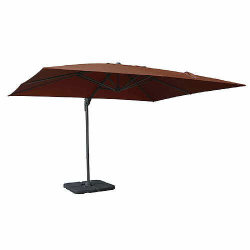 Parasol déporté et sa housse ANTOINE - MARRON 272x300x400cm - CEZARE