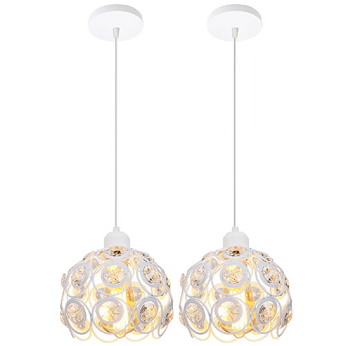 Stoex Moderne Suspension de Cristal 2 pack 20cm Lampe E27 Lustre Plafonniers Industrie