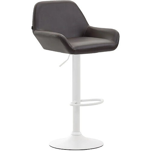 Non Tabouret de bar Braga simili cuir blanc