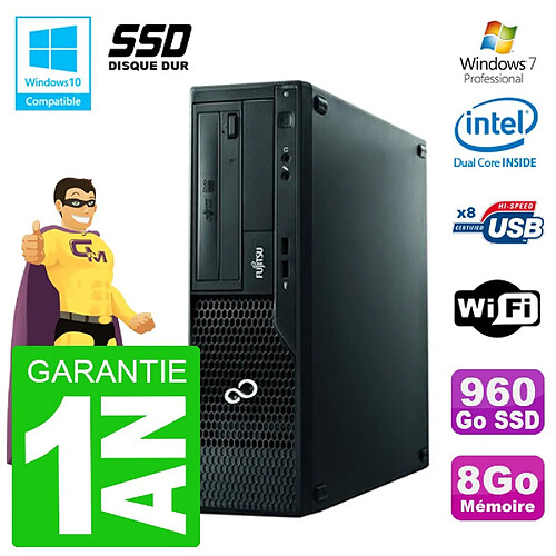 PC Fujitsu Esprimo E500 E85+ DT G640 RAM 8Go SSD 960Go DVD Wifi W7 · Occasion