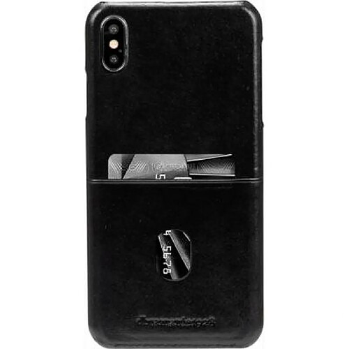 DBRAMANTE1928 Coque pour iPhone XS Max Rigide en Cuir avec Porte-cartes Noir