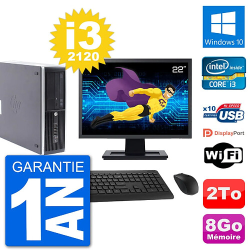 PC HP Compaq Pro 6300 SFF Ecran 22" i3-2120 RAM 8Go Disque 2To Windows 10 Wifi · Occasion