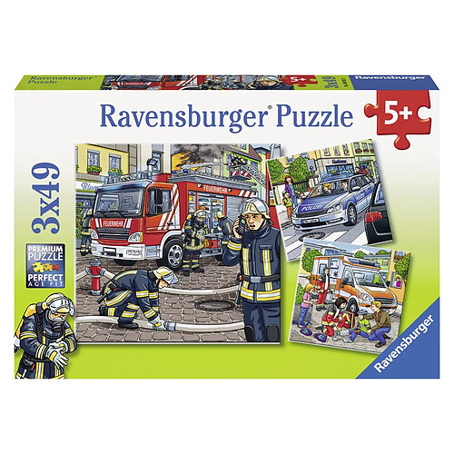 Ravensburger - 09335 9 - Puzzle - Aides d'urgence - 3X 49 Pièces