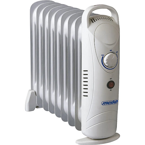 Radiateur à Huile, 1000W, 9 Éléments, Régulateur Température, Faible Cnsommation, 1000, Blanc, Mesko, MS 7805