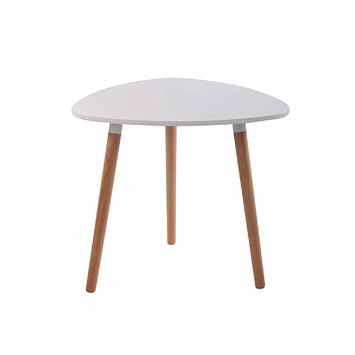 Decoshop26 Table de cuisine table d'appoint en bois couleur blanc hauteur 75 cm Ø 80 cm TAB10055